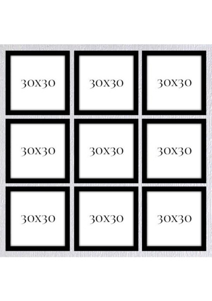 Dokuzlu 30 x 30 Çerçeve ( Postersiz ) - Bos1025 modelleri
