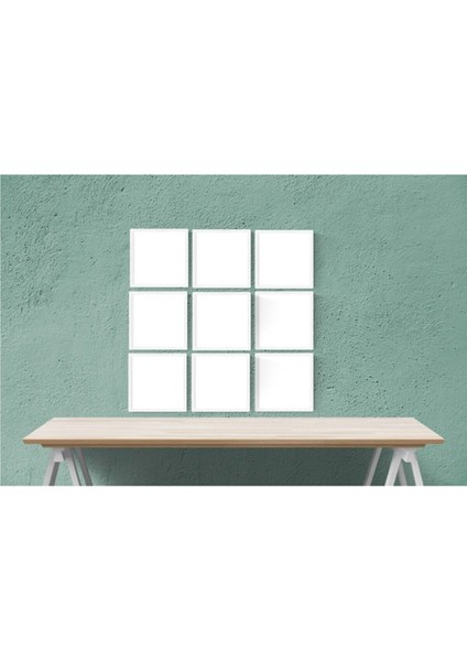 9 Lu 10 x 10 cm Beyaz Kolaj Fotoğraf Resim Anı Çerçevesi