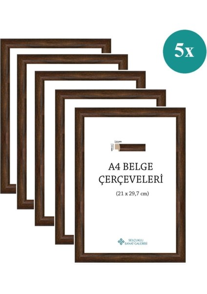 A4 Çerçeve 22mm 5'Li Paket (Renk:Kahverengi)