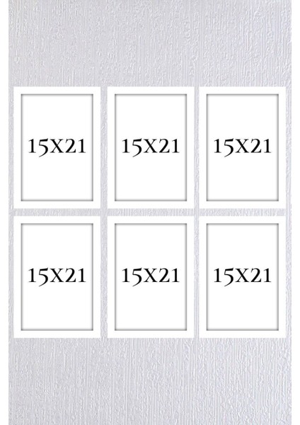 6'Lı 15 x 21 Gerçek Lı Beyaz Çerçeve