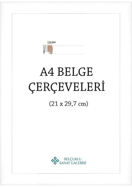 A4 Çerçeve 22mm(Renk:Beyaz)