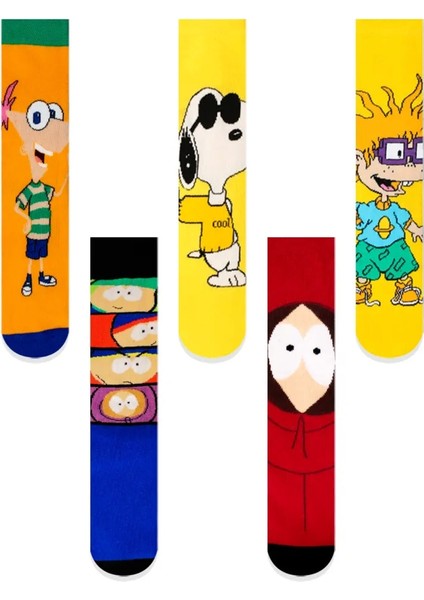 5'li Snoopy Renkli Çorap Set