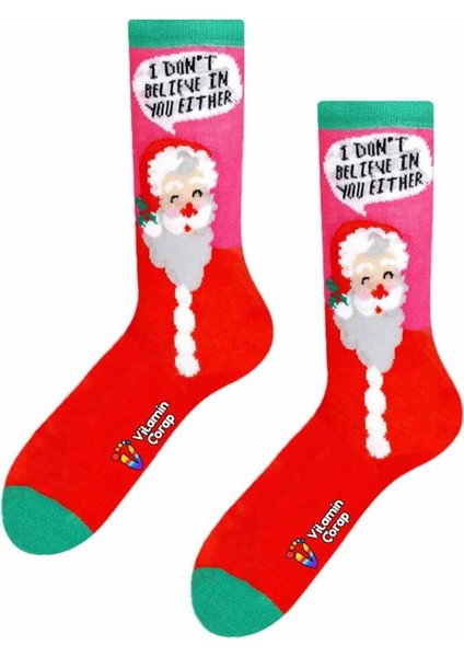 Noel Baba Pembe Renkli Çorap