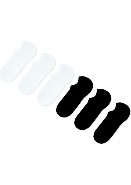 6'lı Siyah Beyaz Sneaker Çorap Set