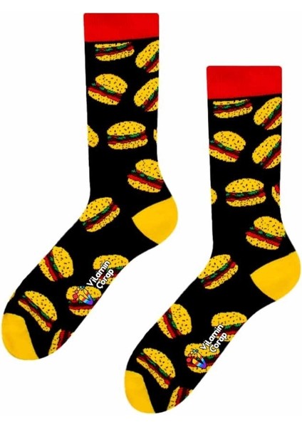 Hamburger Siyah Renkli Çorap