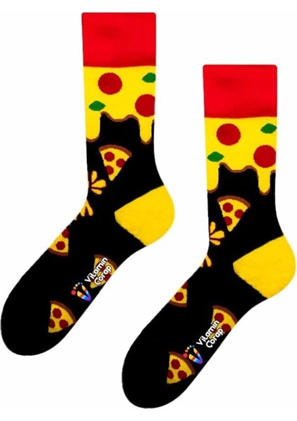 Pizza Dilim Renkli Çorap