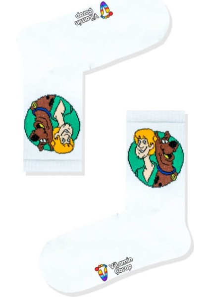 Scooby Doo Shaggy Beyaz Atletik Çorap
