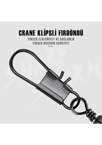 Protackle Crane Klipsli Fırdöndü 12'li No: 3 (SW145)