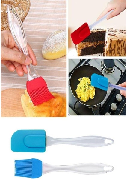 Slikon Spatula ve Slikon Fırça Seti Mutfak Pasta Spatula Yumurta Fırçası