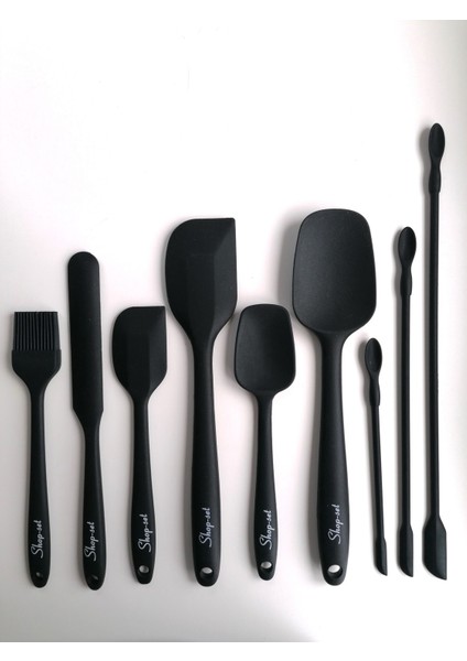 Isıya Dayanıklı Yanmaz Yapışmaz Silikon Spatula Seti 9 Parça - Siyah fiyatları