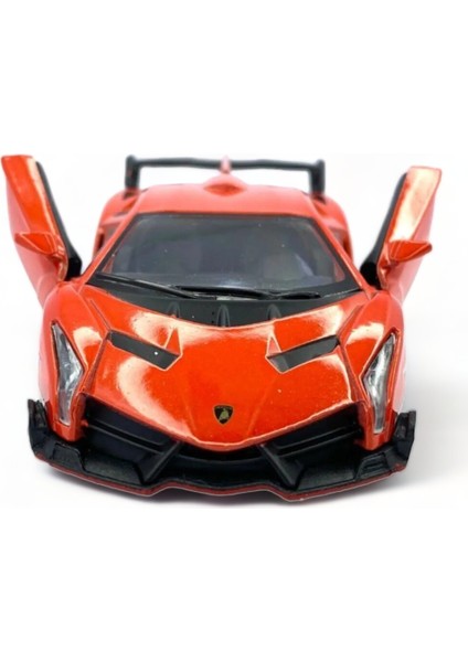 Lamborghini Veneno Model Araba 1,36 Ölçek Lisanslı Çek Bırak Araba Lamborghini Veneno Turuncu
