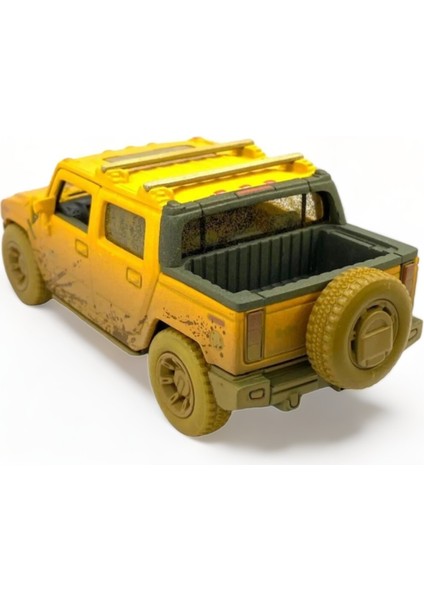 Peda Toy Metal Model Hummer Orjinal Lisanslı Die-Cast Araç 1,36 Çek Bırak Kapı Aç Kapa Hummer H2 Çamurlu