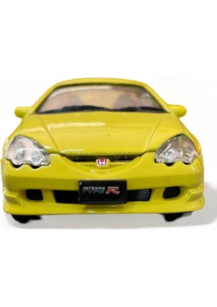 Metal Model Honda Orjinal Lisanslı Die-Cast Araba 1,36 Çek Bırak Kapı Aç Kapa Honda Type R Sarı