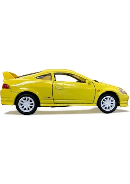 Metal Model Honda Orjinal Lisanslı Die-Cast Araba 1,36 Çek Bırak Kapı Aç Kapa Honda Type R Sarı