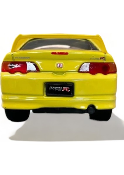 Metal Model Honda Orjinal Lisanslı Die-Cast Araba 1,36 Çek Bırak Kapı Aç Kapa Honda Type R Sarı