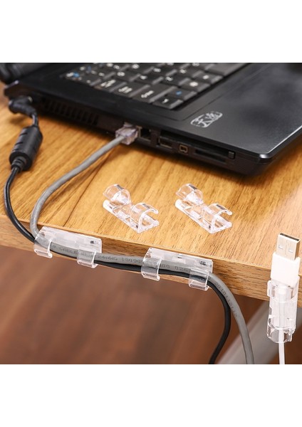 Küçük Beyaz 20 Adet Sonlandırıcı Tel Kelepçe Tel Düzenleyici Kablo Klipsi Toka Klipleri Bağları Sabitleyici Raptiye Tutucu Veri Telefon Hattı USB Sarıcı (Yurt Dışından)