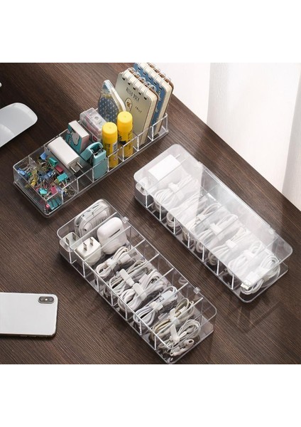 10 Adet Kablo Sarıcı Kablo Saklama Kutusu Şeffaf Plastik Veri Hattı Saklama Kabı Masası Kırtasiye Makyaj Organizatör Anahtar Mücevher Kutusu Ofis Tutucu (Yurt Dışından) modelleri