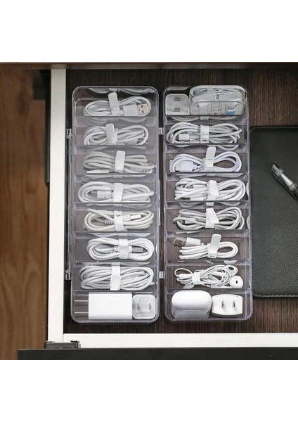 10 Adet Kablo Sarıcı Kablo Saklama Kutusu Şeffaf Plastik Veri Hattı Saklama Kabı Masası Kırtasiye Makyaj Organizatör Anahtar Mücevher Kutusu Ofis Tutucu (Yurt Dışından) fırsatları