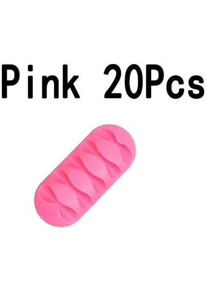 20 Adet Pembe Silikon Dünya Kablo Sarıcı Organizatör Kablo Klipsi Masası Düzenli Organizatör Tel Kordon USB Şarj Aleti Kablosu Tutucu Organizatör Tutucu Güvenli (Yurt Dışından)