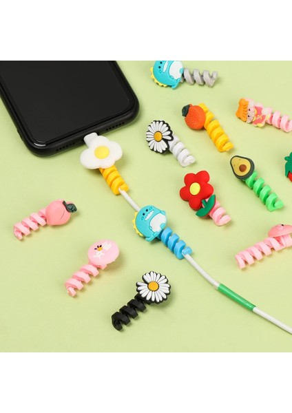 04 Sevimli USB Şarj Kablosu Bite Koruma Karikatür Hayvan Şarj Kablosu Tel Organizatör Kulaklık Hattı Kapak Koruma Kılıfı Akıllı Telefon (Yurt Dışından)