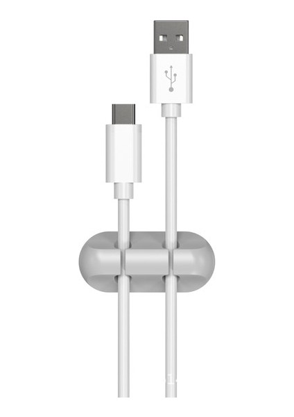 Iki Klip Gri Silikon USB Organizatör Kablo Tutucu Kablo Sarıcı Masaüstü Düzenli Yönetim Fare Klavye Kulaklık Tel Organize Için Klipler Tutucu (Yurt Dışından)
