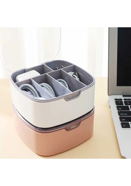 C Toz Geçirmez Tel Kablo Tutucu Kutusu Ofis Çekmecesi USB Saklama Kapaklı Kutu Kulaklık Şarj Kablosu Düzenleyici Kutusu Izgara Saklama Kutusu (Yurt Dışından) modelleri