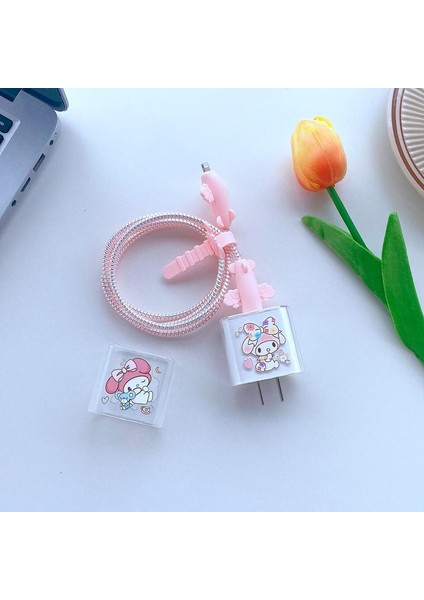 T05 USB Kablosu Koruyucu Veri Hattı Isırığı Hızlı Şarj Durumda iphone 18/20 W Kafa Sarıcı Kafa Kablo Kılıfı Sevimli Karikatür Ins Çapa (Yurt Dışından)