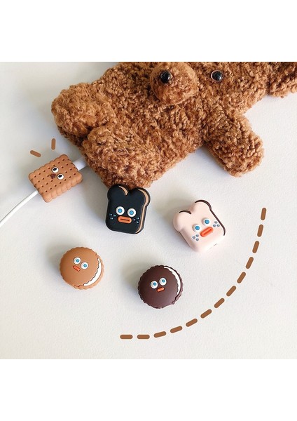 Resimde Gösterildiği Gibi Sevimli Bite USB Şarj Kablosu Tel Koruyucu Silikon Organizatör Ipone Şarj Kablosu Için Koruyucu Veri Hattı Kablo Yönetimi Kılıfı (Yurt Dışından)