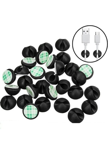4 Adet Siyah 4 Adet Araba Masası Masaüstü Duvar Yuvarlak USB Tel Kordon Kablo Tutucu Klipler Organizatör Tutucu Kelepçeler Harmanlama Yönetimi Veri Kablosu Hub (Yurt Dışından)