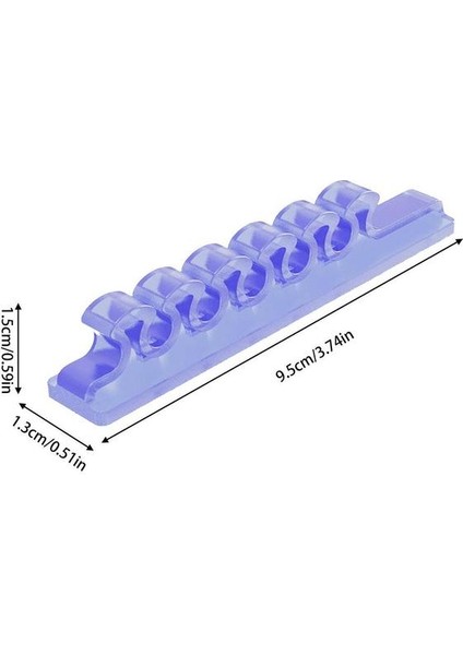 Mavi Masa Kablosu Organizatör Bilgisayar Kablosu Koruyucu Klip Organizatör 5 Delik Tel Tutucu Esnek USB Kablosu Veri Hattı Masura Sarıcı (Yurt Dışından)