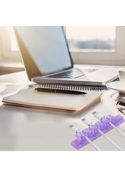 Mavi Masa Kablosu Organizatör Bilgisayar Kablosu Koruyucu Klip Organizatör 5 Delik Tel Tutucu Esnek USB Kablosu Veri Hattı Masura Sarıcı (Yurt Dışından) indirimleri