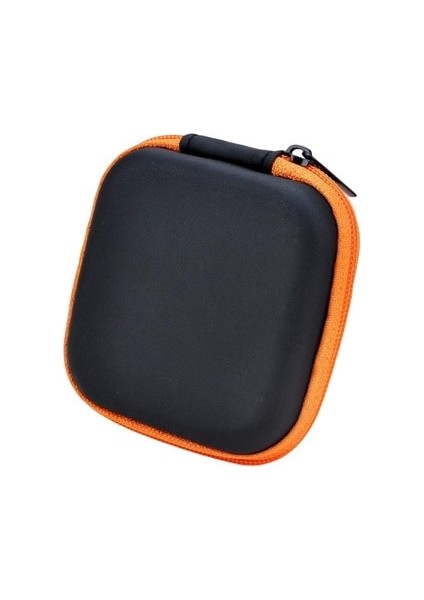 Turuncu Kulaklık Konteyner Fermuarlı Uzay Tasarruflu Saklama Çantası Düz Renk Darbeye Dayanıklı Çizilmeye Dayanıklı Taşıma Paket Şarj Cihazı USB (Yurt Dışından)