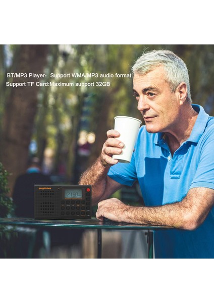 Bluetooth ile Taşınabilir Radyo Fm Am Sw Bt Cep Radyosu USB Mp3 Dijital Rec Kaydedici Desteği Tf Kart Bluetooth Radyo Alıcısı 64-108 Mhz Radyo (Yurt Dışından) fırsatları
