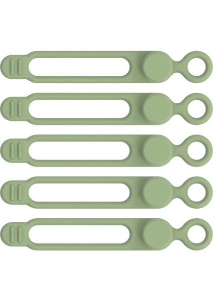 Gri 5 Parça Kordon Bağları Silikon Kablo Tel Bağları Toka Tasarımı Yeniden Kullanılabilir Yumuşak Kordon Sarar Mutfak Aletleri Kablosu USB Şarj Kablosu (Yurt Dışından)
