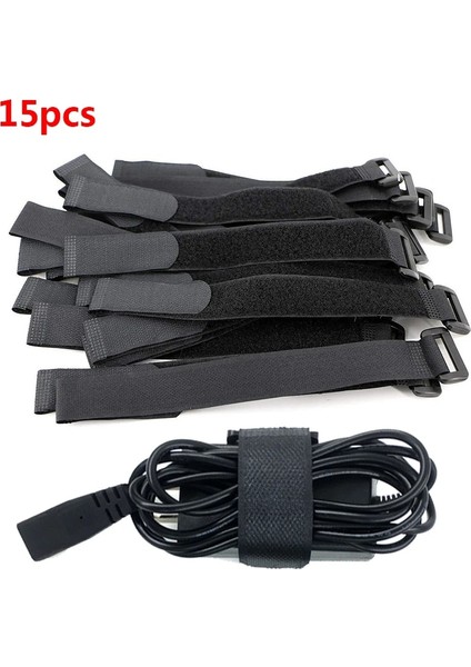 2X30 cm 15 Adet Kablo Sarıcı Ters Toka Askısı Telefon Şarj Veri Kablosu Hattı Kablolu Kulaklık Yapışkan Konu Bitirme Çemberleme (Yurt Dışından)