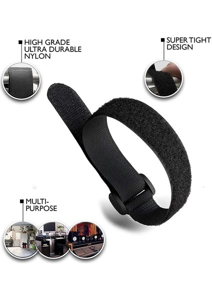 2X30 cm 15 Adet Kablo Sarıcı Ters Toka Askısı Telefon Şarj Veri Kablosu Hattı Kablolu Kulaklık Yapışkan Konu Bitirme Çemberleme (Yurt Dışından)