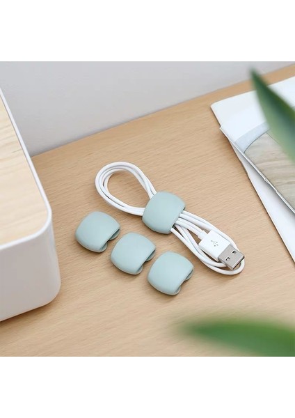 4 Adet 4 Adet Kablo Sarıcı Basit Yuvarlak Klip Telefon USB Kulaklık Şarj Tutucu Masası Düzenli Organizatör Tel Kordon Kurşun Masaüstü Kablosu Sabit (Yurt Dışından)