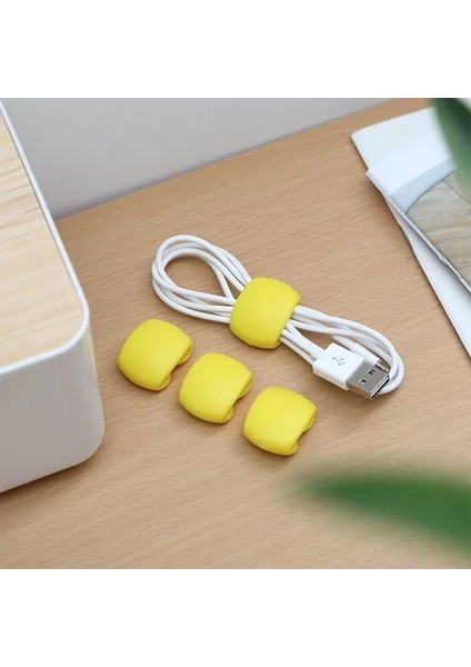 4 Adet 4 Adet Kablo Sarıcı Basit Yuvarlak Klip Telefon USB Kulaklık Şarj Tutucu Masası Düzenli Organizatör Tel Kordon Kurşun Masaüstü Kablosu Sabit (Yurt Dışından)