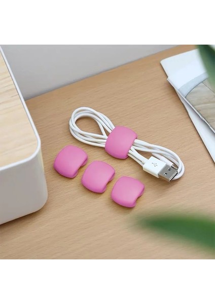 4 Adet 4 Adet Kablo Sarıcı Basit Yuvarlak Klip Telefon USB Kulaklık Şarj Tutucu Masası Düzenli Organizatör Tel Kordon Kurşun Masaüstü Kablosu Sabit (Yurt Dışından)