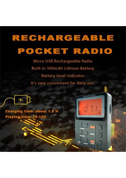 Gümüş Gri Taşınabilir Am/fm Radyo Alıcısı LCD Ekran Mini Mp3 Çalar Kulaklık ile Evrensel Walkman Desteği Tf Kart Oynatma (Yurt Dışından) fırsatları