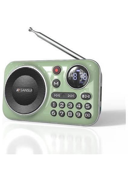 Yeşil Taşınabilir Mini Radyo Cep Fm Alıcısı Bluetooth5.0 Hoparlör Hıfı Tf/u Disk Mp3 Müzik Çalar Desteği Kayıt Kulaklık Çalma (Yurt Dışından)