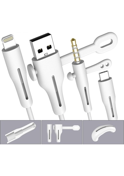 8pin Veya C Kulaklık Kablosu Koruyucu Apple iPhone USB Şarj Aleti Kablosu Düzenleyici Kordon Tasarrufu Tel Sarıcı Koruma iPhone Tip C Kulaklık Kablosu (Yurt Dışından)