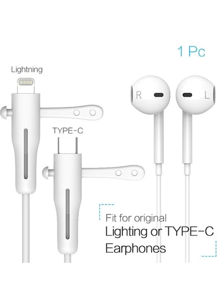 8pin Veya C Kulaklık Kablosu Koruyucu Apple iPhone USB Şarj Aleti Kablosu Düzenleyici Kordon Tasarrufu Tel Sarıcı Koruma iPhone Tip C Kulaklık Kablosu (Yurt Dışından) fiyatları