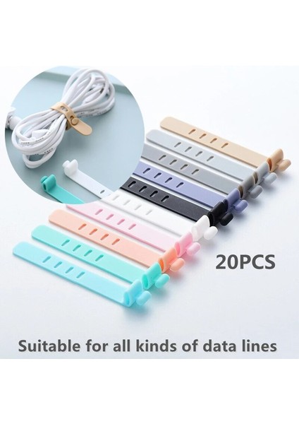 L 5pcs Rastgele Renk 4pcs Cep Telefonu Kablo Sarıcı Kulaklık Klipsi Şarj Kablosu Organizatör Yönetimi Silikon Tel Tutucu Kablo Sabitleyici Tutucu Kablo Kemeri (Yurt Dışından)