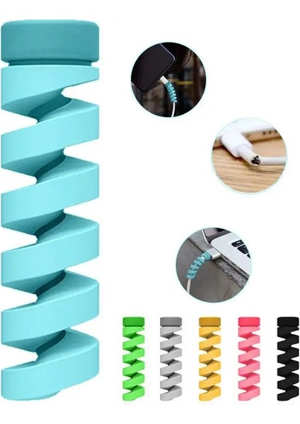 Sarı 2 Adet Şarj Kablosu Koruyucu Koruyucu Kapak Apple iPhone Için USB Şarj Aleti Kablosu Kablosu Sevimli Koruyucu Kılıf Telefonları Için Kablo (Yurt Dışından)