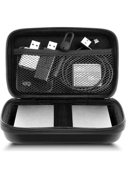Siyah Taşınabilir USB Kablosu Düzenleyici Kordon Kablo Yönetimi Tutucu ile Su Geçirmez Saklama Çantası Sabit Disk Güç Bankası Kulaklık (Yurt Dışından)