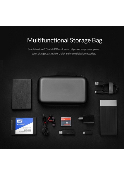 Siyah Taşınabilir USB Kablosu Düzenleyici Kordon Kablo Yönetimi Tutucu ile Su Geçirmez Saklama Çantası Sabit Disk Güç Bankası Kulaklık (Yurt Dışından)