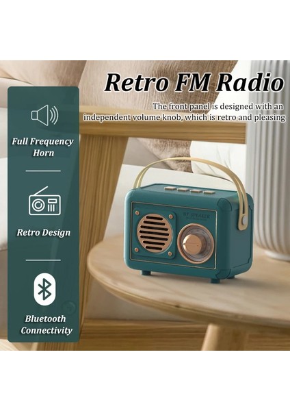 Pembe Retro Fm Radyo Taşınabilir Fm Alıcısı Vintage Bluetooth Hoparlör Subwoofer Tf/usb/kulaklık Oyuncu Şarj Edilebilir Radyolar Hediye Için (Yurt Dışından)