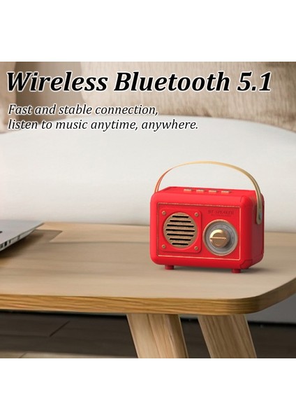 Pembe Retro Fm Radyo Taşınabilir Fm Alıcısı Vintage Bluetooth Hoparlör Subwoofer Tf/usb/kulaklık Oyuncu Şarj Edilebilir Radyolar Hediye Için (Yurt Dışından)