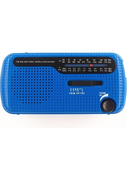 Mavi 1200MAH Dış Mekan Acil Durum Telsizi Güneş Enerjili El Krank Radyosu Çok Bantlı Am/fm/sw Radyo Taşınabilir Güneş Paneli Radyosu 4 Şarj Yöntemi (Yurt Dışından)